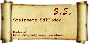 Steinmetz Sándor névjegykártya