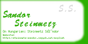 sandor steinmetz business card